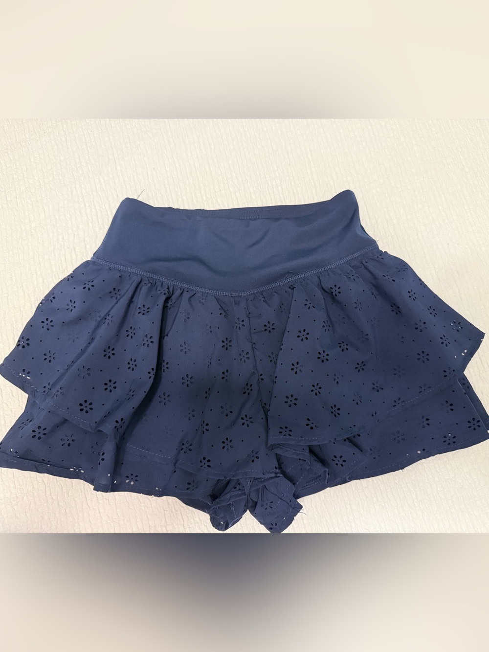 Girls Epic Threads Navy Eyelet Ruffle Skort